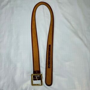 Vintage BROOKS BROTHERS Italy Woven Leather Women's Belt Brown Large Classic
